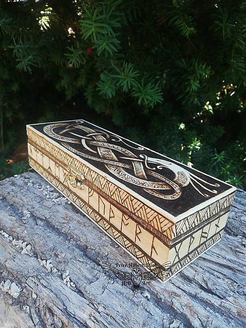 Úložné priestory & Organizácia - Vikingská krabička - FUTHORK - Viking wooden box - 16791083_