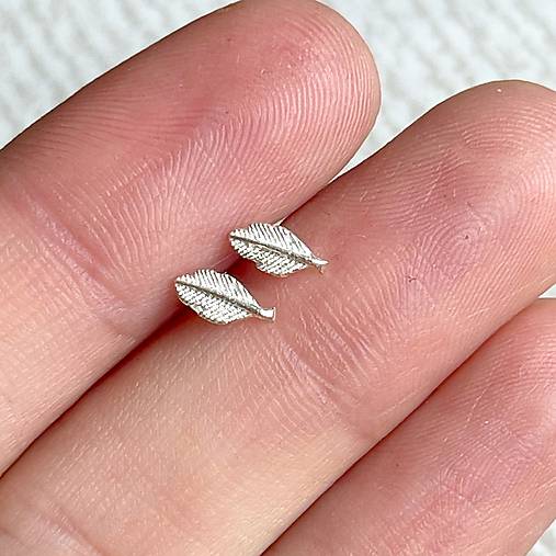 Feather AG925 Stud Earrings / Náušnice pierka AG925 E046