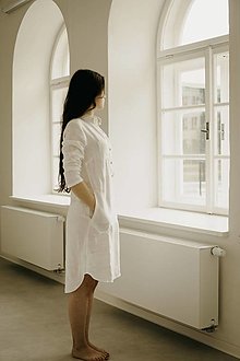 Šaty - Ľanové košeľové šaty Joy - 16793229_