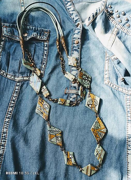 Náhrdelníky - lel etno č.42 náhrdelníky 2ks - 16796046_