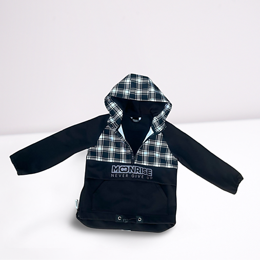 Detské oblečenie - Detská softshell bunda - BW check - 16795645_
