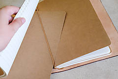 Papiernictvo - A5 Kožený obal na zápisníky - listy - 16797015_