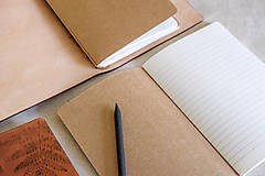 Papiernictvo - A5 Kožený obal na zápisníky - listy - 16797018_