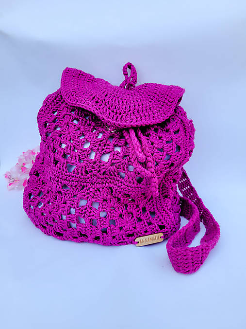 Batohy - Háčkovaný ruksak granny square - 16799484_