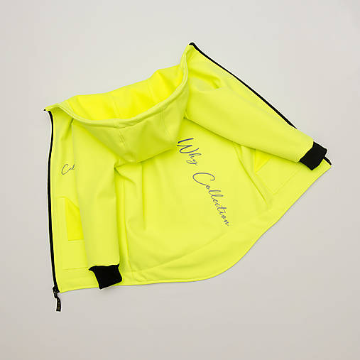Detské oblečenie - Softshellová bunda Why Collection neon žltá - 16799334_