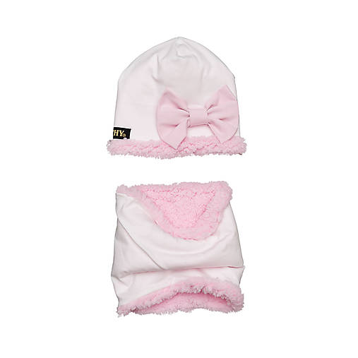 Čiapky, čelenky, klobúky - Zimný set Lilly sheepy ružovo biely - 16799572_