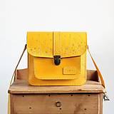 Kabelky - Kožená kabelka Floral satchel *Yellow* - 16801561_