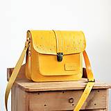Kabelky - Kožená kabelka Floral satchel *Yellow* - 16801562_
