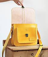Kabelky - Kožená kabelka Floral satchel *Yellow* - 16801563_