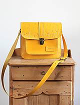 Kabelky - Kožená kabelka Floral satchel *Yellow* - 16801565_
