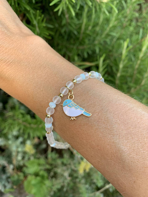 Náramky - náramok s vtáčikom - 16798778_