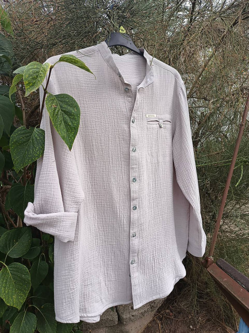 Pánske oblečenie - Pánska košeľa z mušelinu  - 16803172_