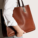 Kabelky - Kožená shopper kabelka TOTE BAG - 16803774_