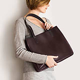 Kabelky - Kožená shopper kabelka TOTE BAG - 16805120_