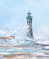Obrazy - Coastal bliss, originálna akrylová maľba - 16806860_
