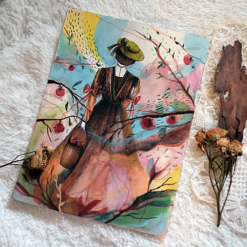 Jabĺčka pre teba/ originál mixed media