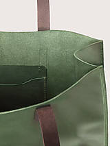 Kabelky - Kožená shopper kabelka TOTE BAG | zelená - 16809471_