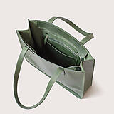 Kabelky - Kožená shopper kabelka TOTE BAG | zelená - 16809545_
