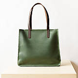 Kabelky - Kožená shopper kabelka TOTE BAG | zelená - 16810904_