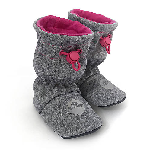 Detské topánky - Softshelláčky MERINO classic "ash/pink" - 16813183_