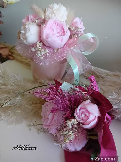 Dekorácie - Sviečkové kvietky v aranžmáne - 16816194_