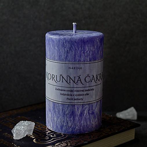 Sviečky - Sviečka Korunná čakra - 16816889_