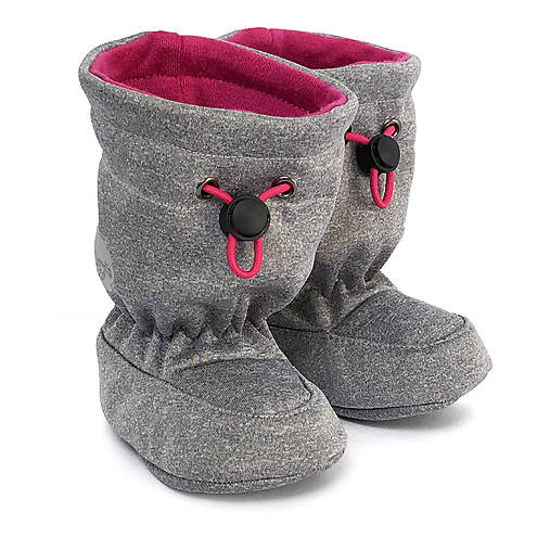 Detské topánky - Softshelláčky MERINO boots "ash/pink" - 16818233_