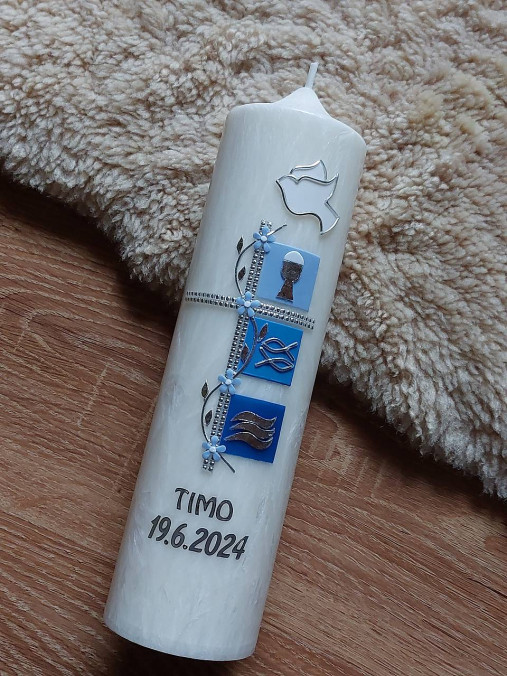 Sviečky - palmová sviečka na krst Claudio - 16820214_