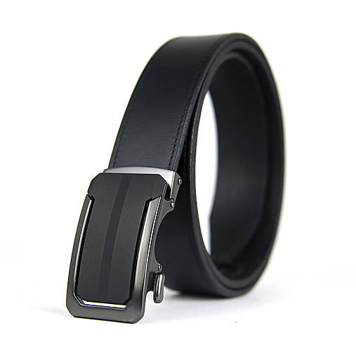 Opasky - Kožený opasok s automatickým zapínaním BLACK TRON - 16819673_