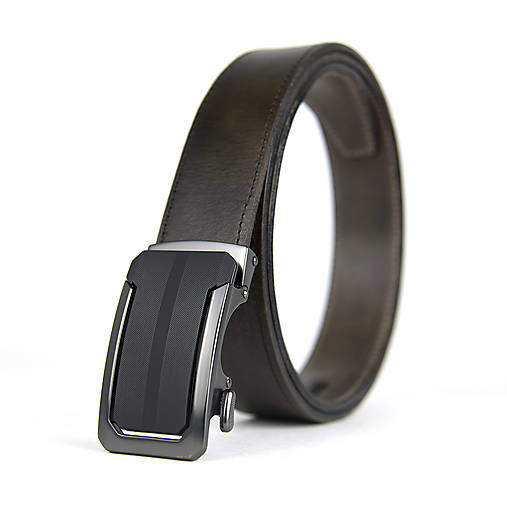 Opasky - Kožený opasok s automatickým zapínaním BLACK TRON (Zelená) - 16819678_