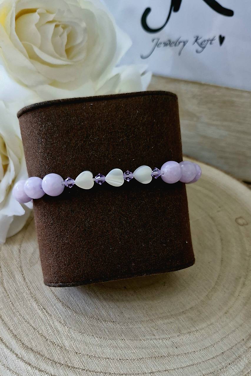 Náramok & Ruženec  (Náramok Perleť a Jadeit)