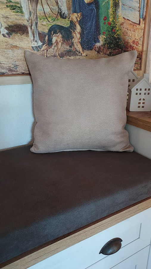 Úžitkový textil - Sedák do vstavanej skrine-koženka-šedohnedá (Sada sedákov 6 ks) - 16822575_