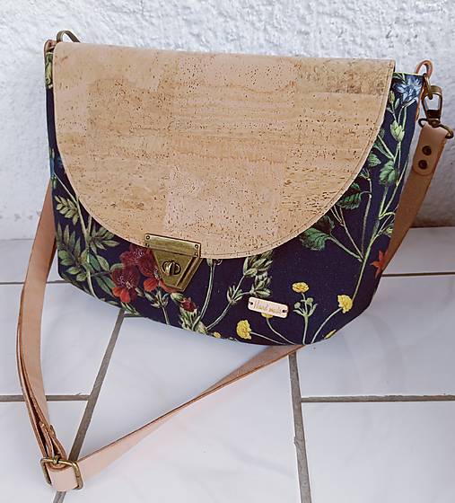 Kabelky - Kabelka lúčne kvety a korok - 16822115_