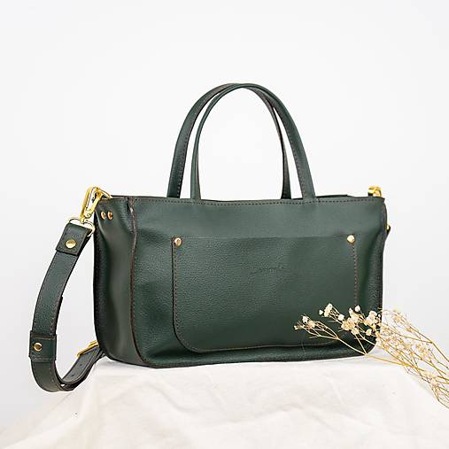 Kabelky - Kožená kabelka Vera Mini (zelená) - 16824115_