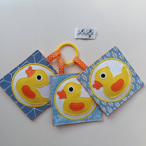 Hračky - Pískacia kačička - quiet book kartička - 16825721_