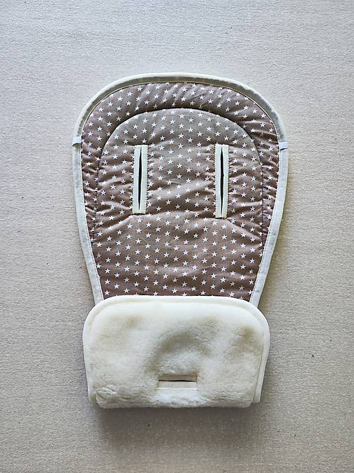 Detský textil - VLNIENKA podložka do kočíka EasyWalker Jimmey 100% Merino Top Super wash Natural Hviezdičky béžové - 16827043_