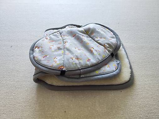 Detský textil - VLNIENKA Vložka proti poteniu do autosedačky JOIE i spin Multiway 100% Merino top super wash Natural  Jednorožec - 16827568_