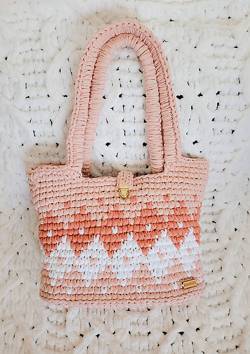 Kabelky - Veľká háčkovaná kabelka so vzorom - 16827782_