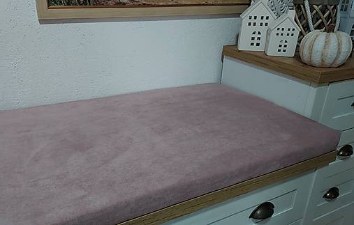 Úžitkový textil - Sedák do vstavanej skrine/staroružová/zamat (120×45cm/5 cm +12 gombikov) - 16829215_