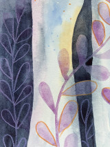 Obrazy - Originál ilustrácia Domček v korunách - 16833938_