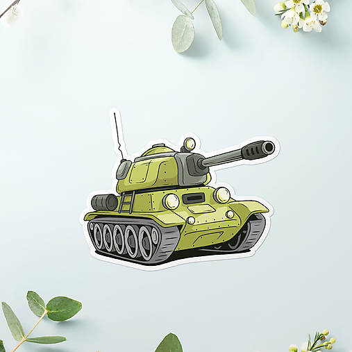 Dekorácie - Zápich na tortu – Tank - 16833892_