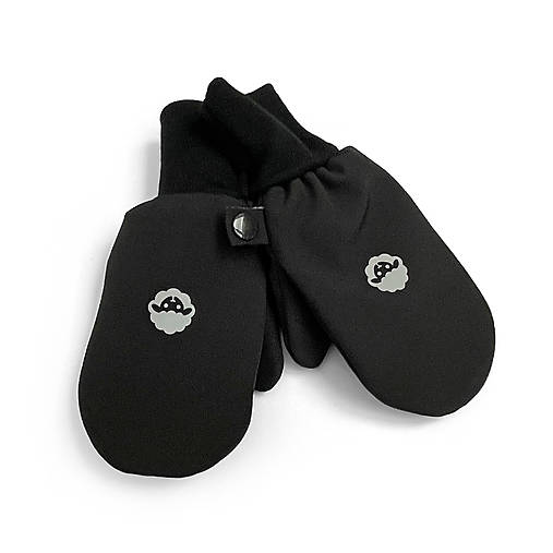 Detské doplnky - Softshelláčky MERINO palčiaky "all black" - 16833557_