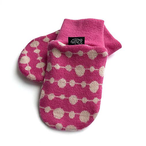 Detské doplnky - MERINO Baby rukavičky "pink bubbles" - 16834550_