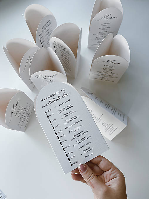 Papiernictvo - Svadobné menu trojhran oblý - 16835069_