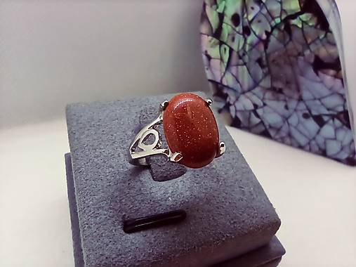 Prstene - Prsteň  /Sun Stone, bizutérny kov - 16836706_