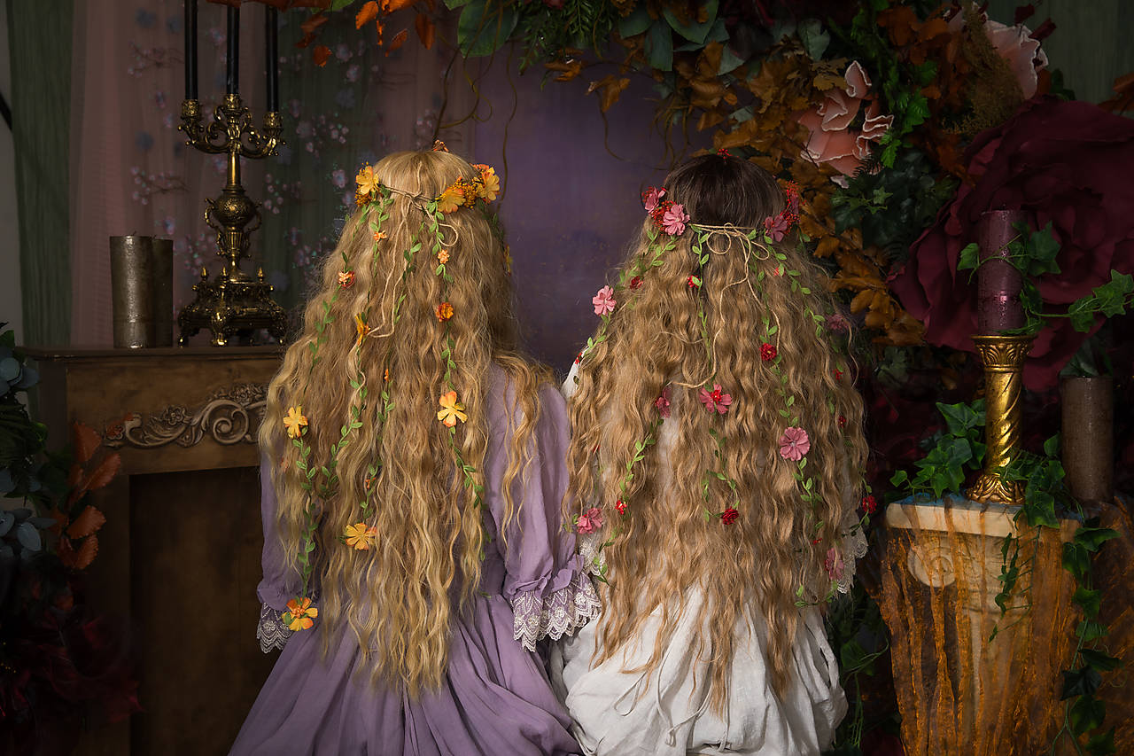 Kvetinový venček so závojom "keď v duši kvitne" - žltý alebo červený