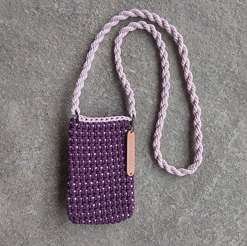 Na mobil - Kabelka/obal na mobil (Fialová) - 16835206_