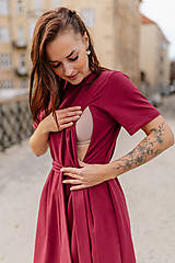 Šaty - Šaty "LUNA" -  MAMA a DCÉRA  - bordové - 16837619_