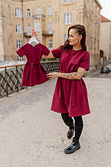 Šaty - Šaty "LUNA" -  MAMA a DCÉRA  - bordové - 16837621_