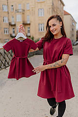 Šaty - Šaty "LUNA" -  MAMA a DCÉRA  - bordové - 16837623_